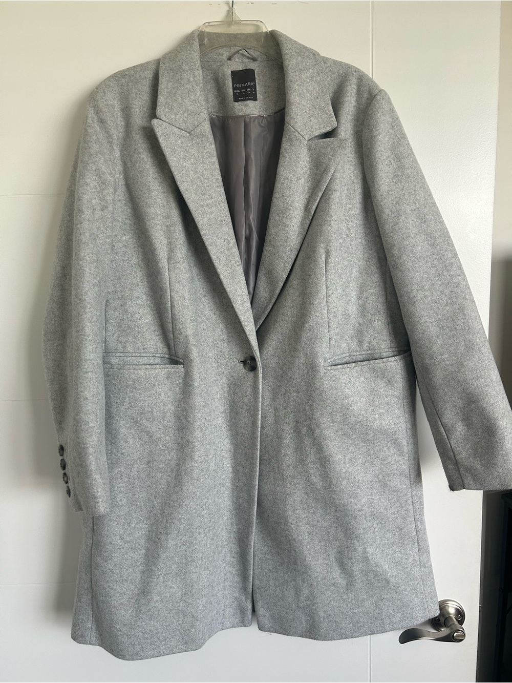 Women's Grey Single-Button Coat